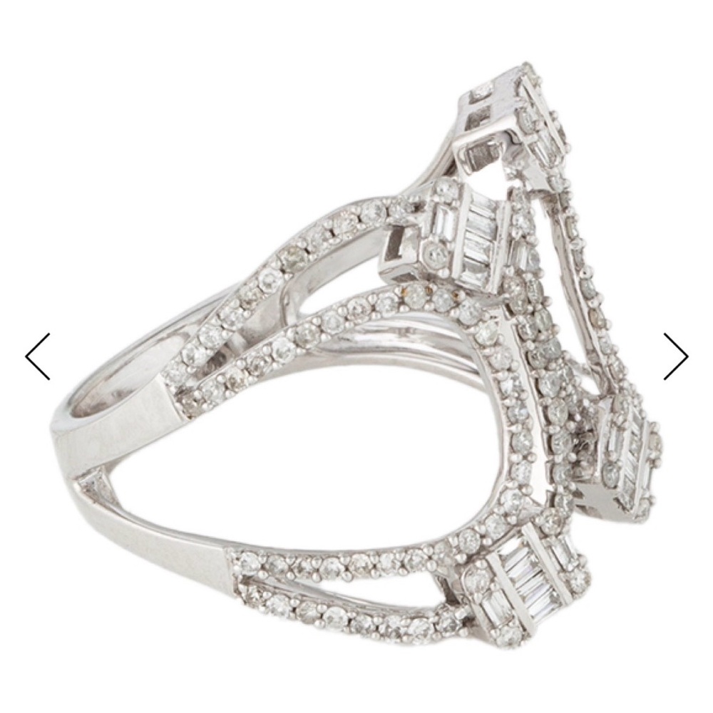 Women’s 14ct white gold & diamond cocktail ring GORGEOUS design! $4500